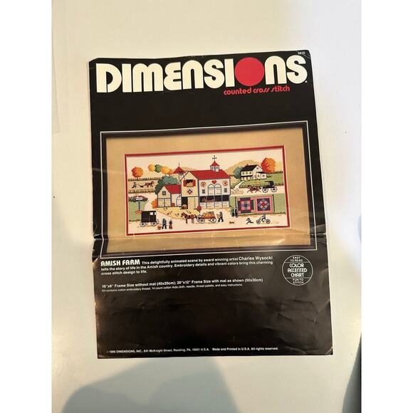 Vintage Dimensions Amish Farm Counted Cross Stitch Kit - Picture 1 of 5